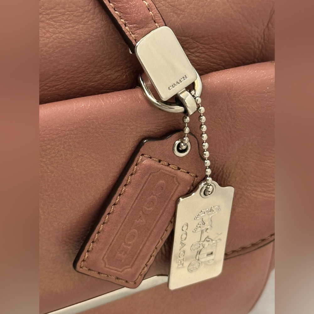 Coach Madison East/West Satchel Rose Leather Shoulder Bag - Picture 8 of 17